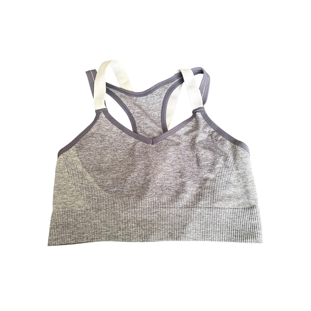 All In Motion Sports Bra Womens Large Heather Purple Seamless Racerback